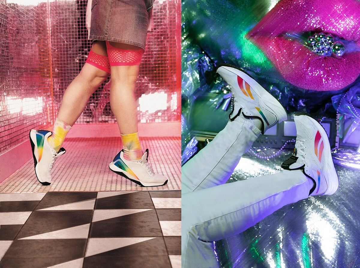 Reebok Pride系列（左）Nano X1訓練用鞋，售價NT$3,950/（右）Floatride Energy 3.0跑鞋，售價NT$2,850