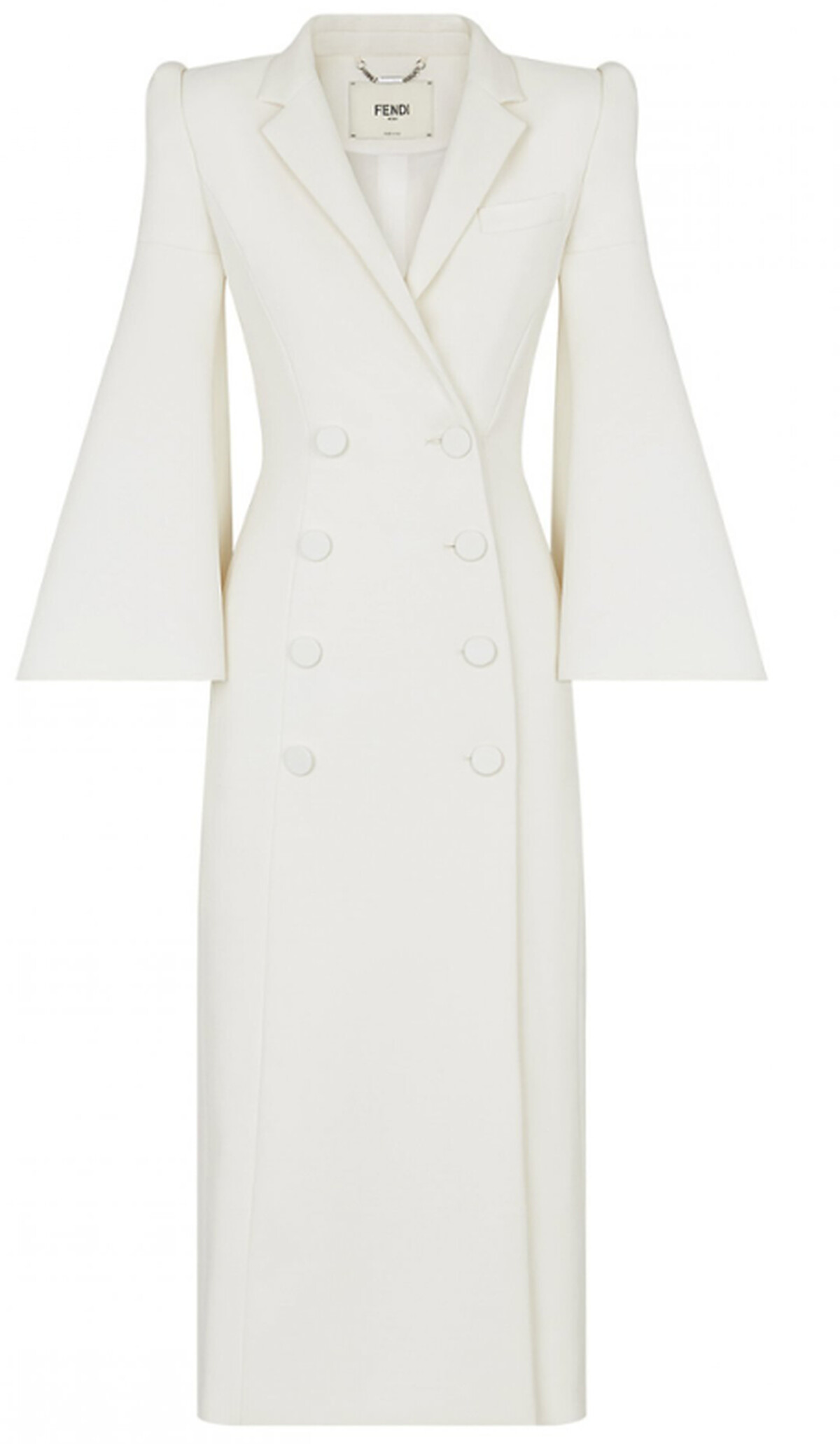 FENDI 擴袖設計大衣式洋裝，NT143,000。