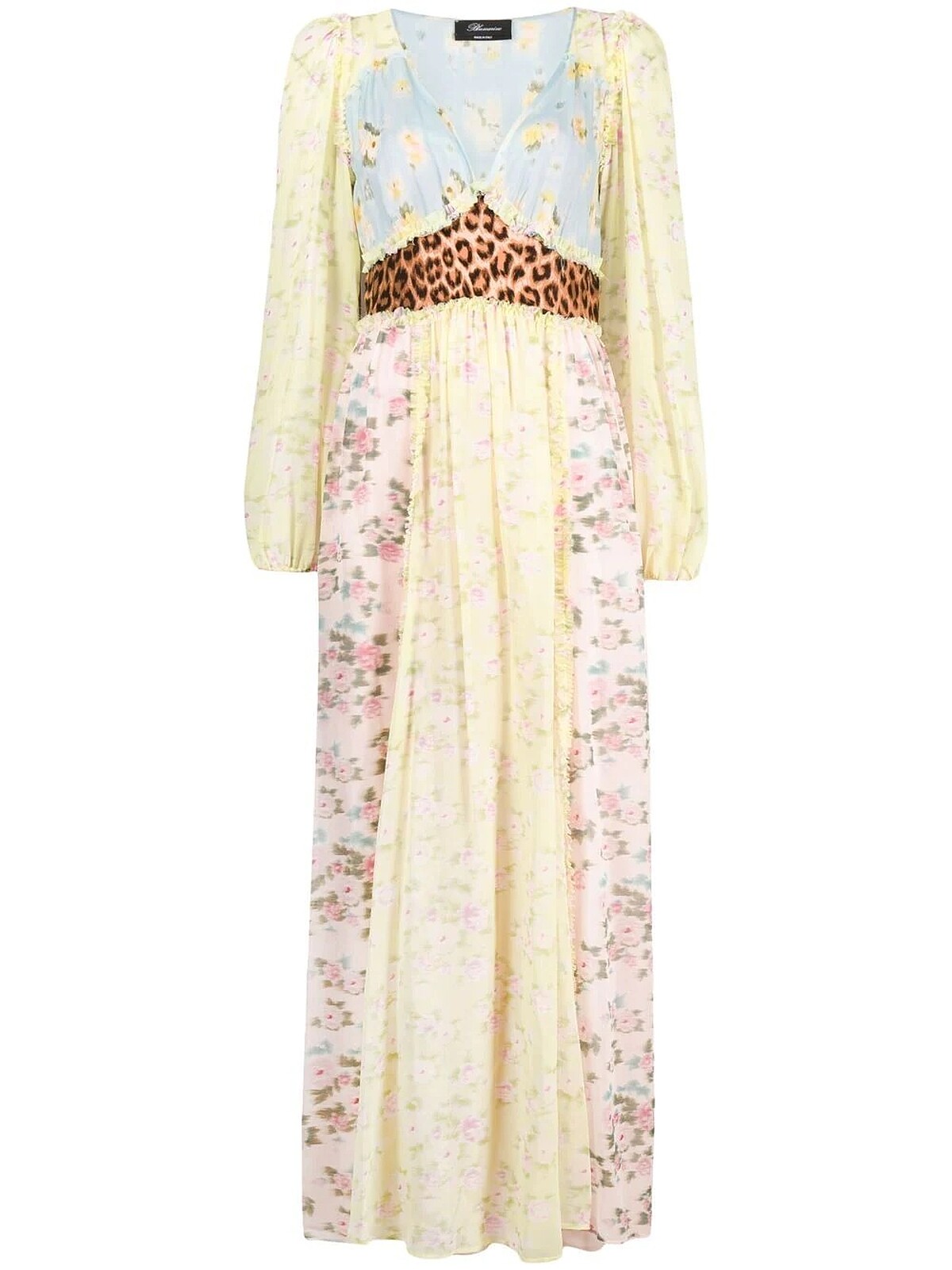 BLUMARINE 豹紋花卉拼接長洋裝，NT87,800。