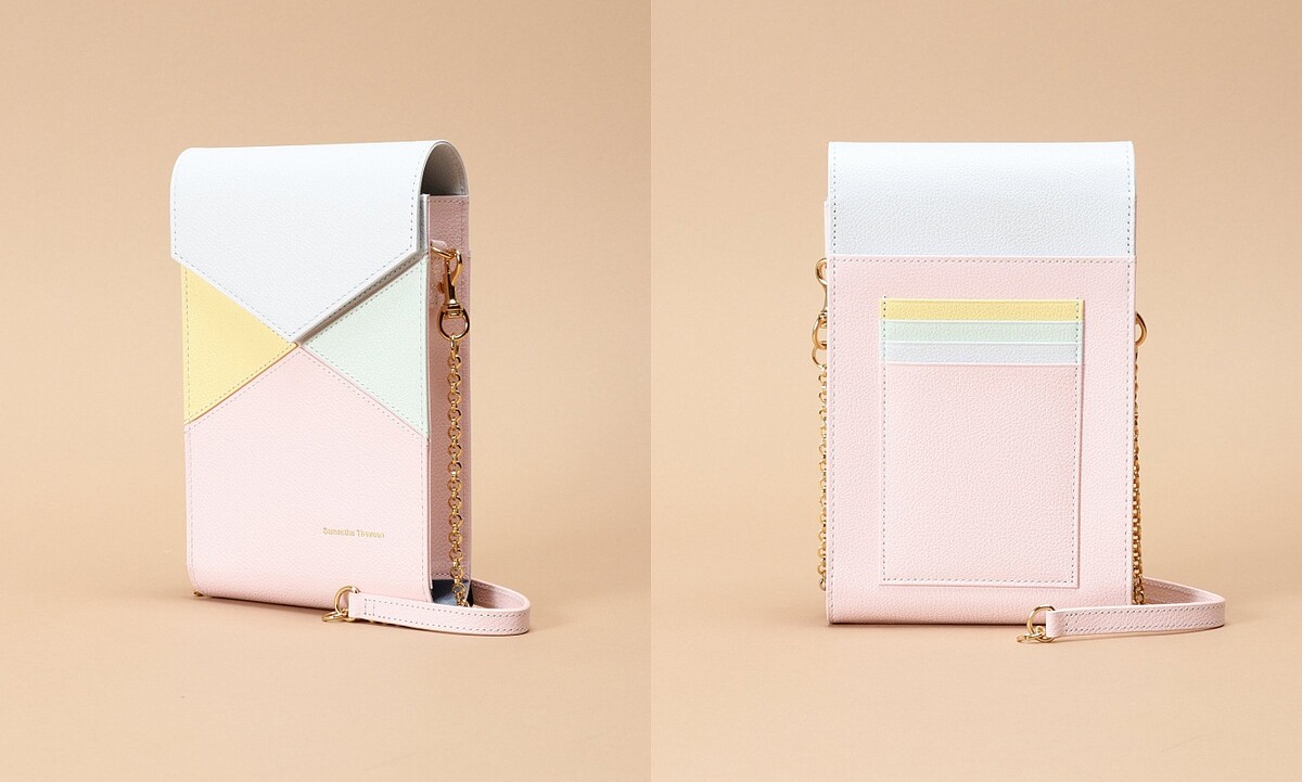 Samantha Thavasa撞色拼接手機包，日幣22,000圓