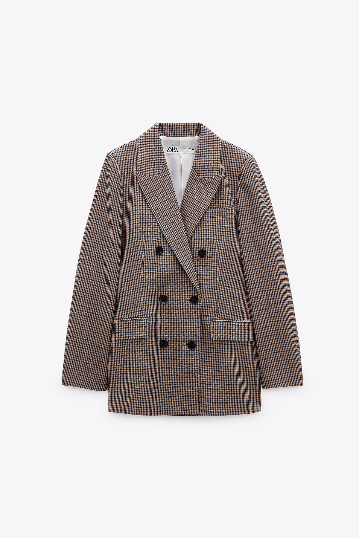 格紋亞麻混紡西裝外套，NT2,990>>>NT1,990