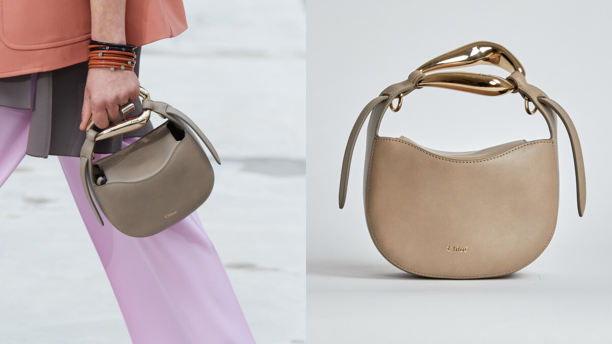 Chloé Kiss小親親灰色肩背提包，售價NT$51,600