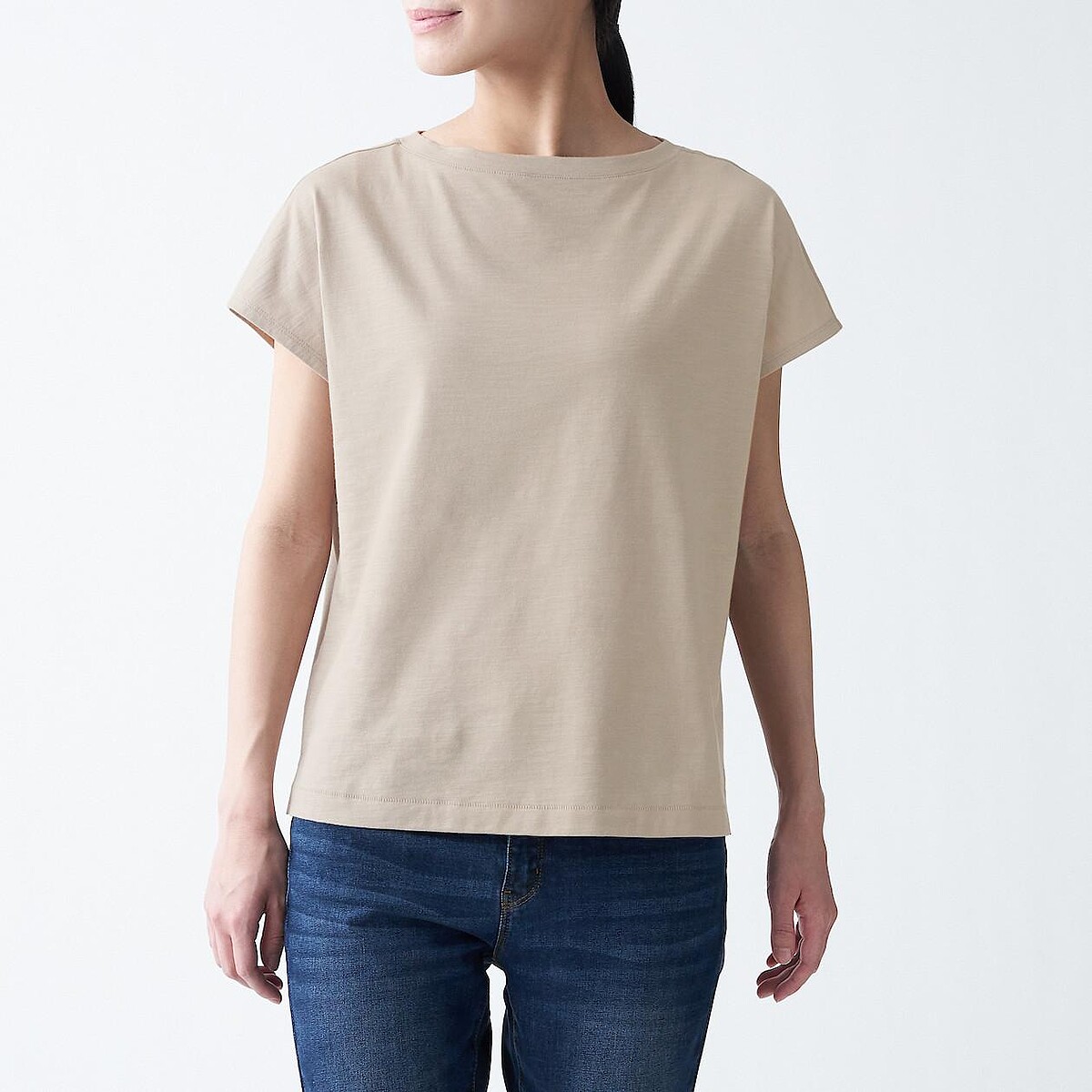 有機棉節紗天竺法式袖T恤，NT$299