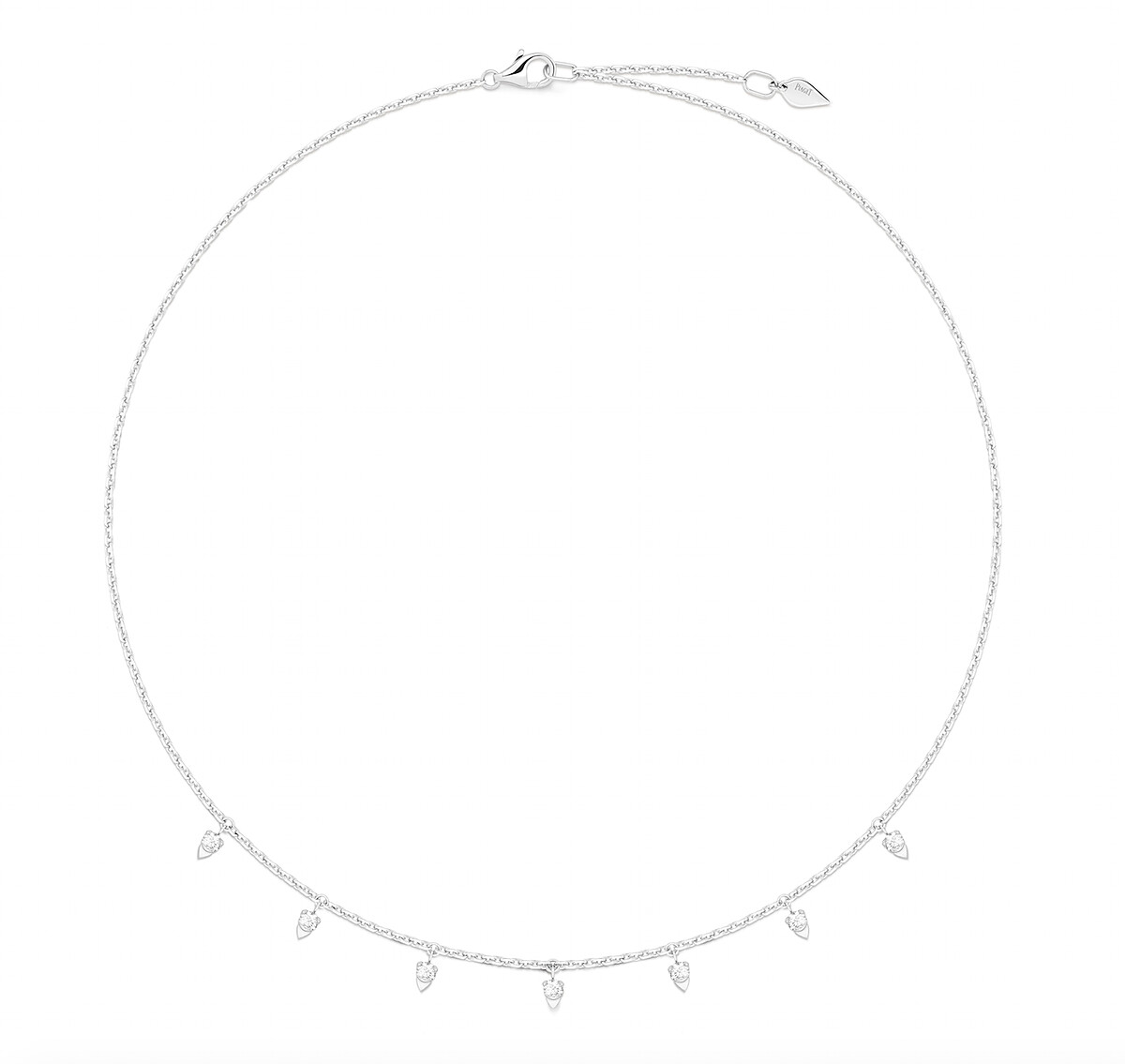 Piaget Sunlight 系列項鍊，18K白金鑲鑽項鍊，售價NT$131,000（2021.07新品）