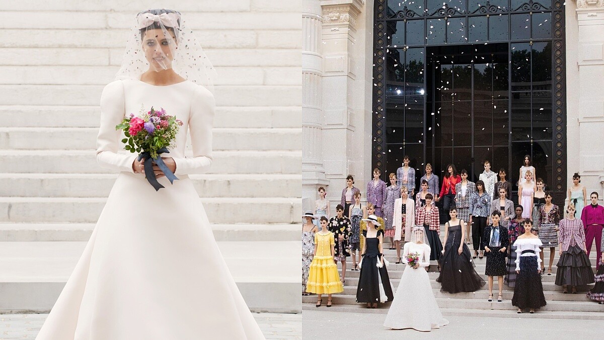 實現女孩們的婚禮美夢！Chanel 21/22秋冬高訂大秀打造如畫作般的命定婚紗，壓軸彩蛋掀起全場轟動