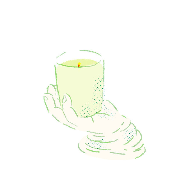 ▲Palais d'Hiver 香氛蠟燭,Astier de Villatte、 手造型白瓷蠟燭架,Astier de Villatte。(插圖/Mori三木森)