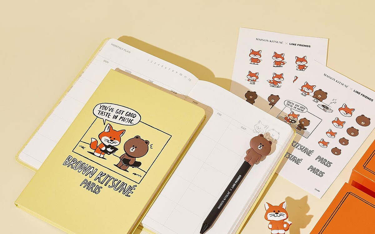 Maison Kitsun&eacute; X Line Friends聯名文具組，售價NT$1,200
