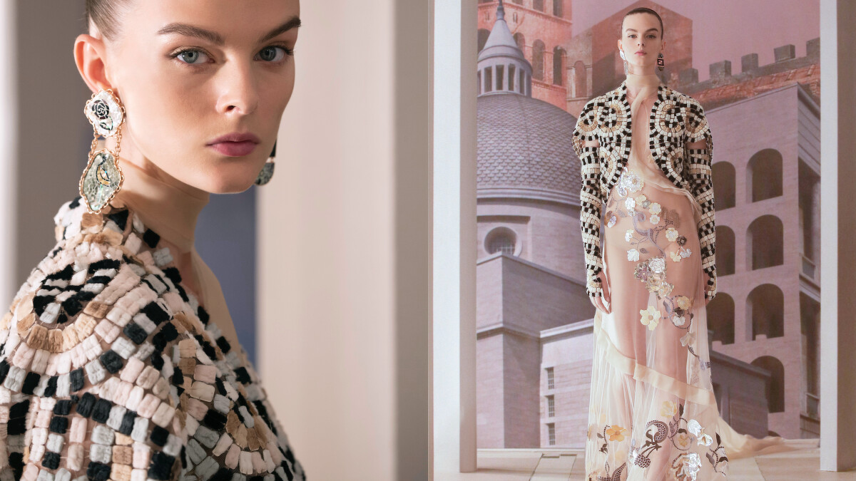 一塊塊毛絨面料拼湊出馬賽克磚牆的效果