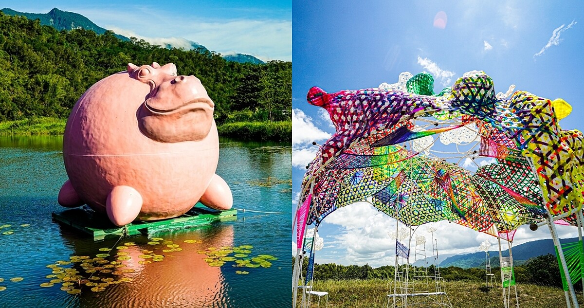 2021縱谷大地藝術季療癒開展！漂浮湖面「粉紅河馬」、繽紛棉花糖等6大地景藝術，結合自然緩解焦躁心情