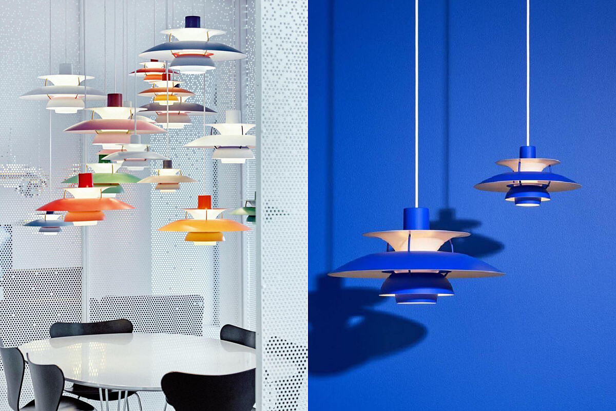 不僅顏色有多種選擇，也可選擇不同尺寸 (如 PH 5 Mini) 不同材質 PH 5 紅銅款，PH 5 黃銅款，或 PH 5 Monochrome 純色系列。