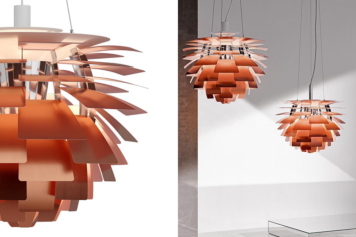 燈光開啟時，光影由葉片間隙中完美的流洩。