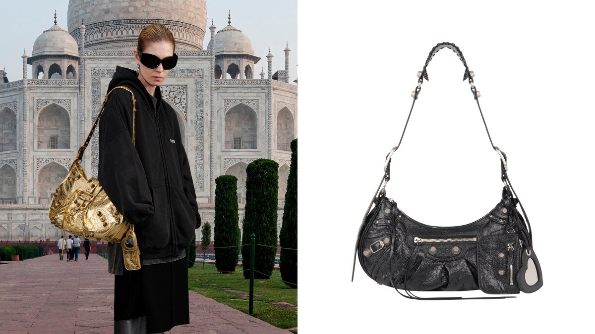 Le Cagole Small Shoulder Bag黑色小羊皮肩下包，NT59,900