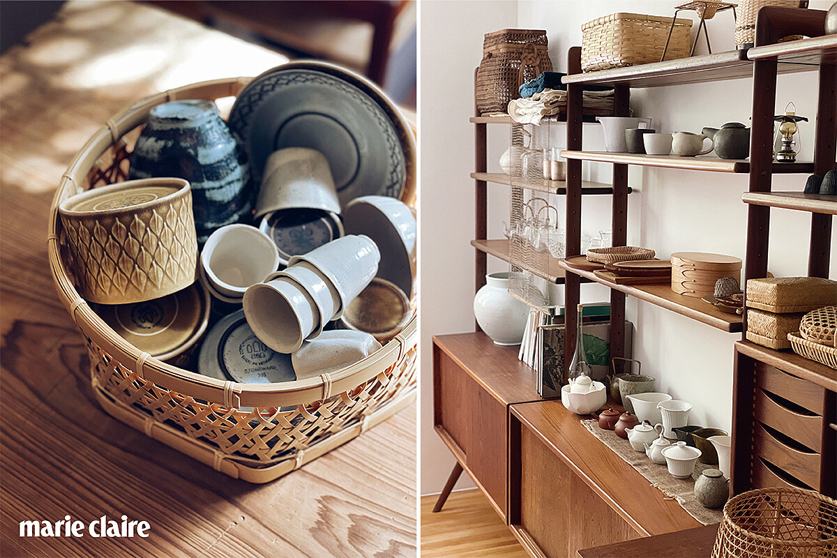 女主人小費熱衷品茗，一樓的待客茶室收層了許多茶器，日式風格與北歐傢俱搭配起來一點也不違和。