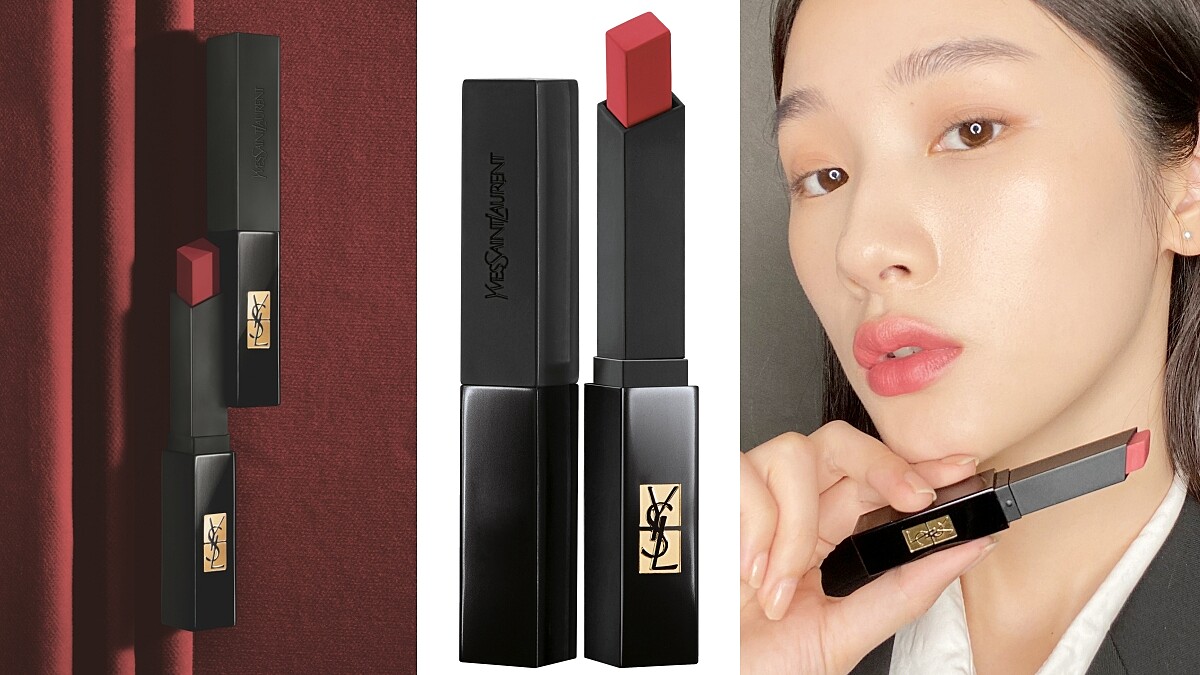 YSL 2021「小黑條」奢華緞面絨霧唇膏，漆黑管身+激潤霧唇超時髦，最美就是這4色 