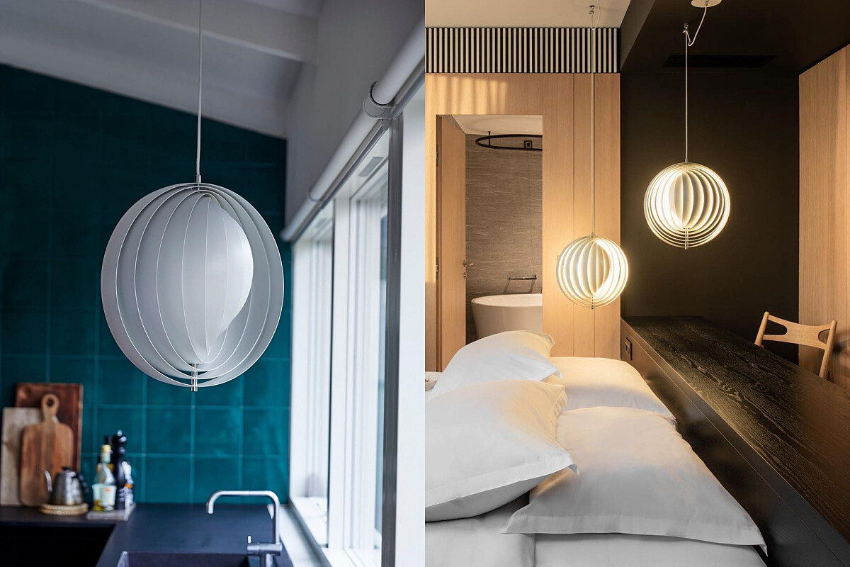 Moon 月光吊燈（白），北歐櫥窗，NT35,800元。