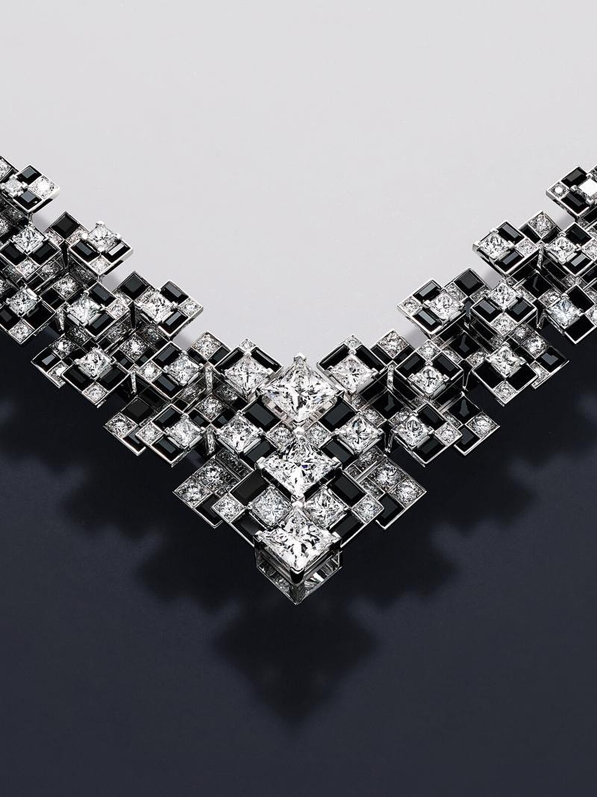 Meride 天然水晶、鑽石與縞瑪瑙項鍊