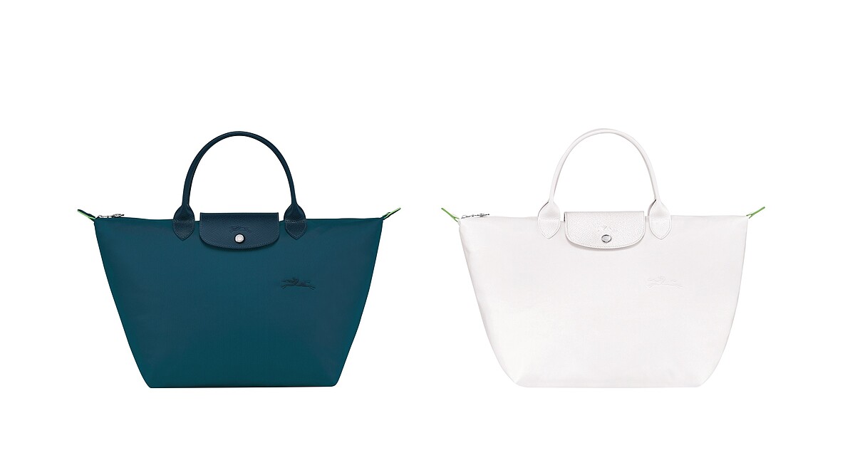 Le Pliage&reg; Green系列 手提包 M (海洋藍、雪片白)，建議售價NT4,200