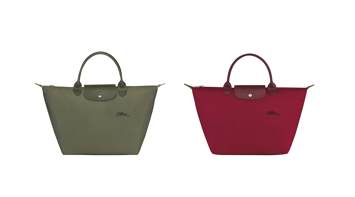 Le Pliage&reg; Green系列 手提包 M (森林綠、大地紅)，建議售價NT4,200