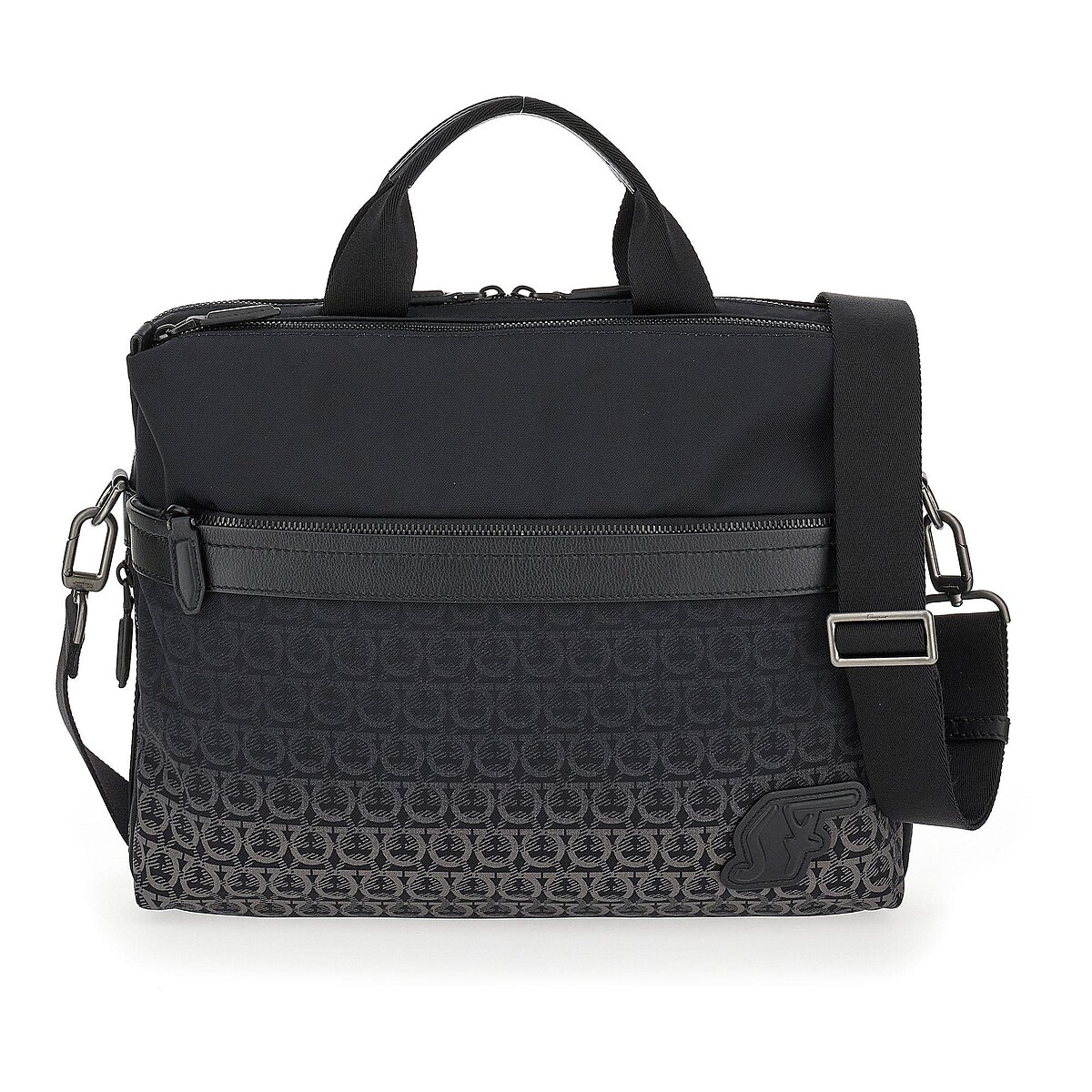 NYLON SF 黑灰色尼龍公事包，NT53,900。