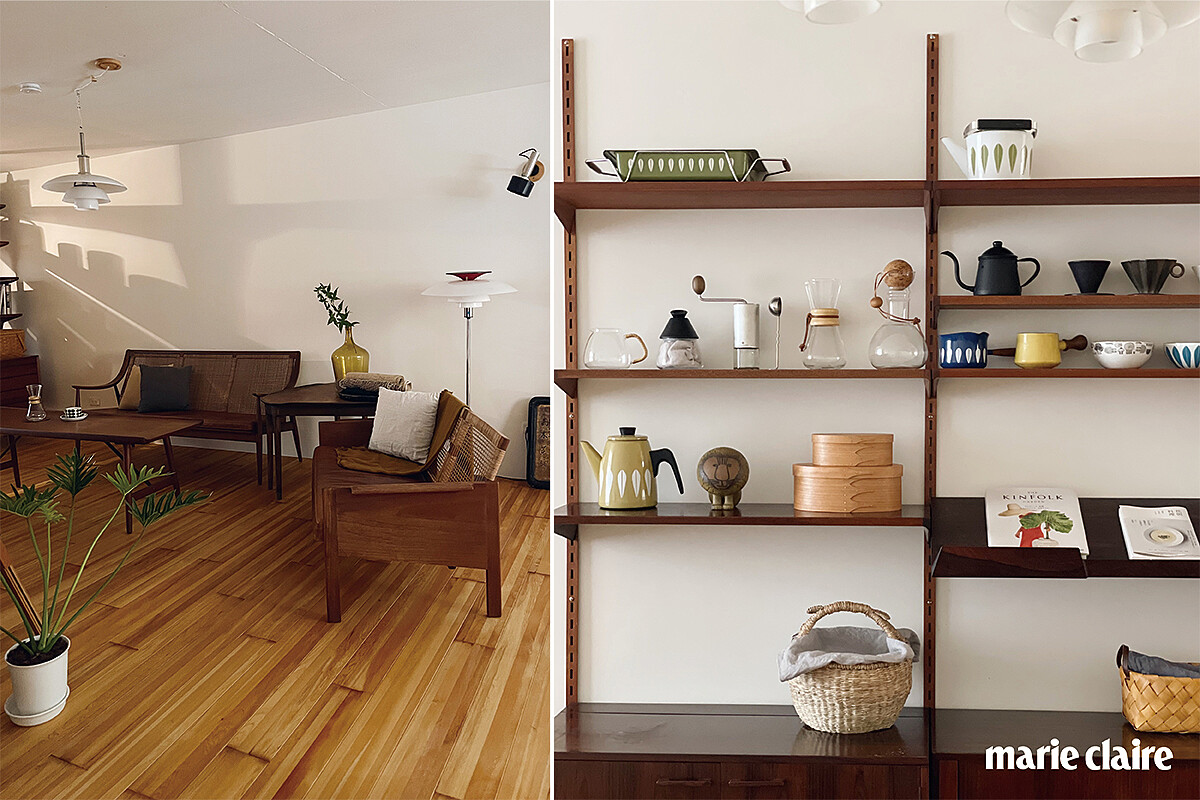 浮木深港店主一家的客廳空間，有許多精彩的室內軟裝單品。