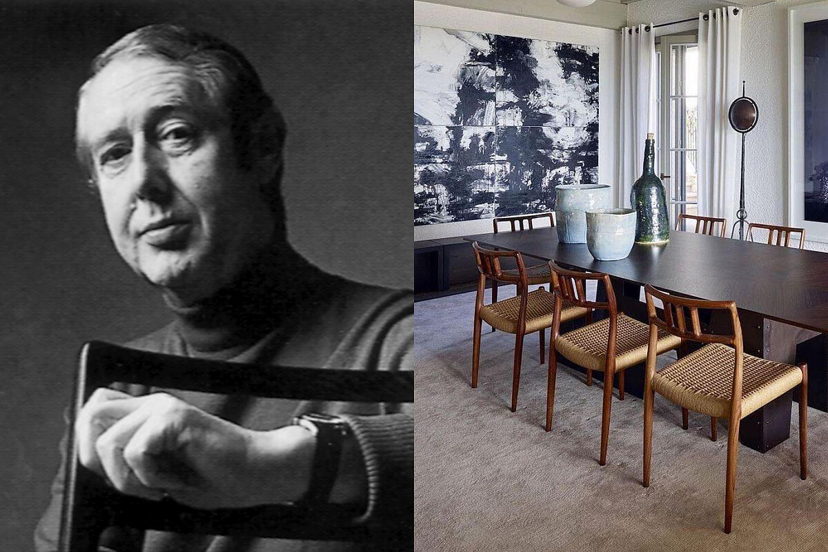 左為Niels O. M&oslash;ller 為丹麥設計師（翻攝自 www.designdaily.com.au），右為79號椅藤編椅面版本。