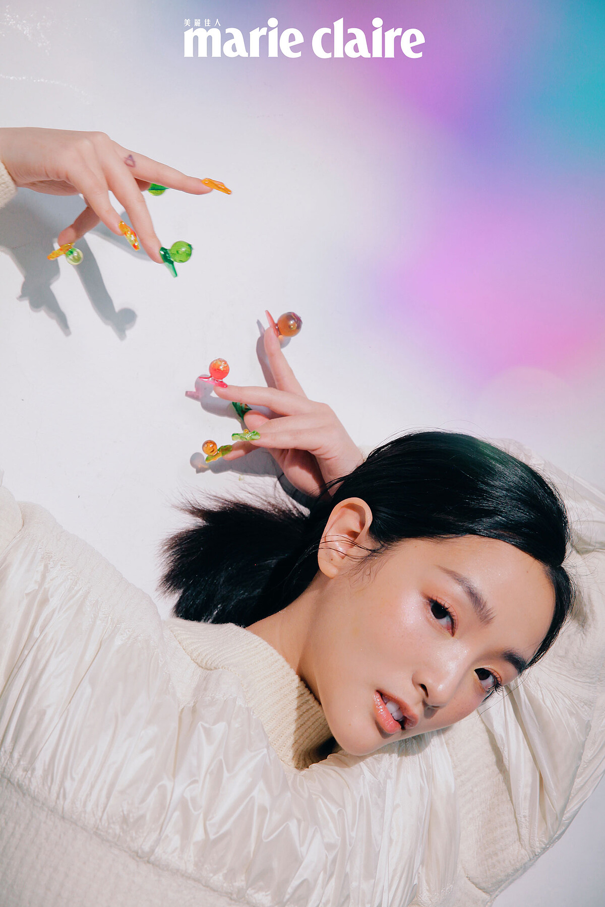 白色拼接毛衣，Louis Vuitton