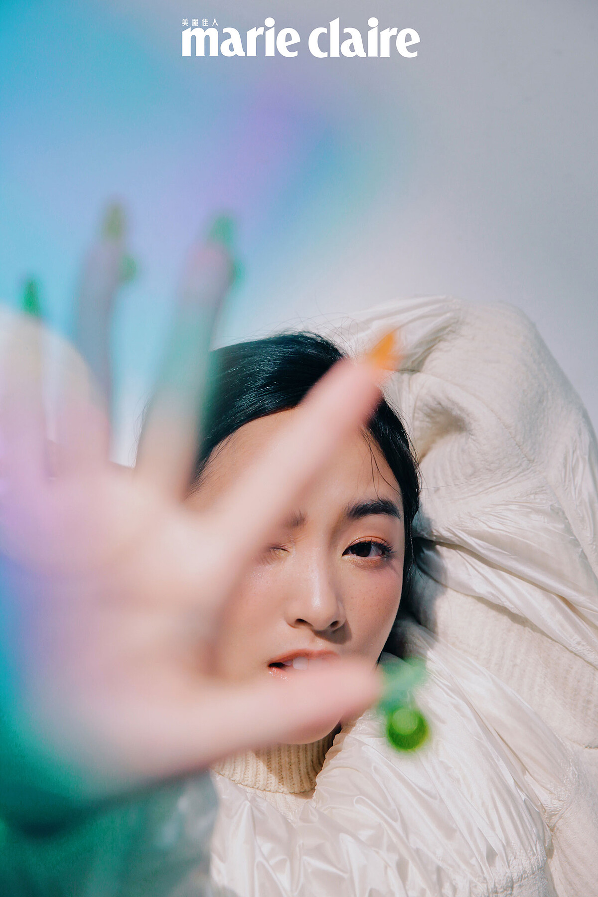 白色拼接毛衣，Louis Vuitton