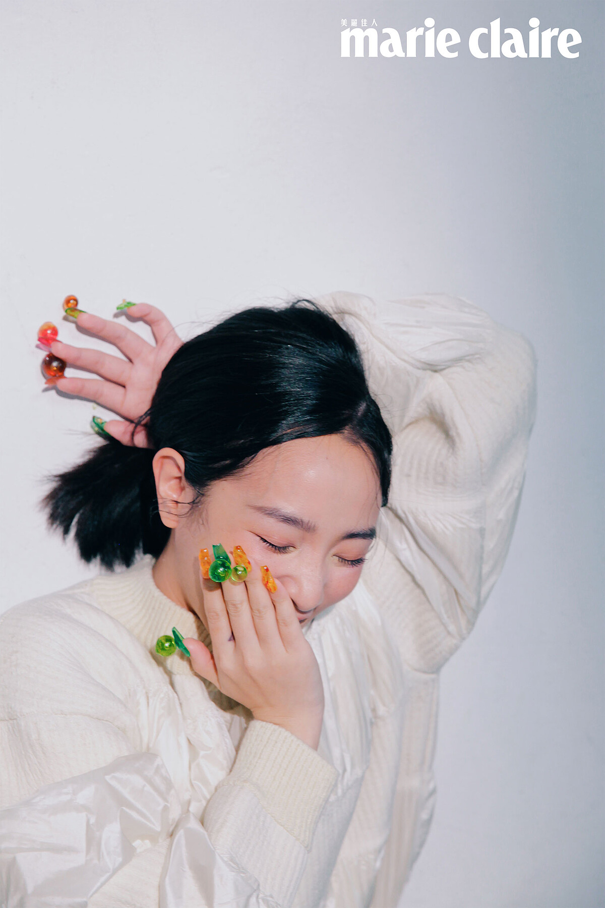 白色拼接毛衣，Louis Vuitton