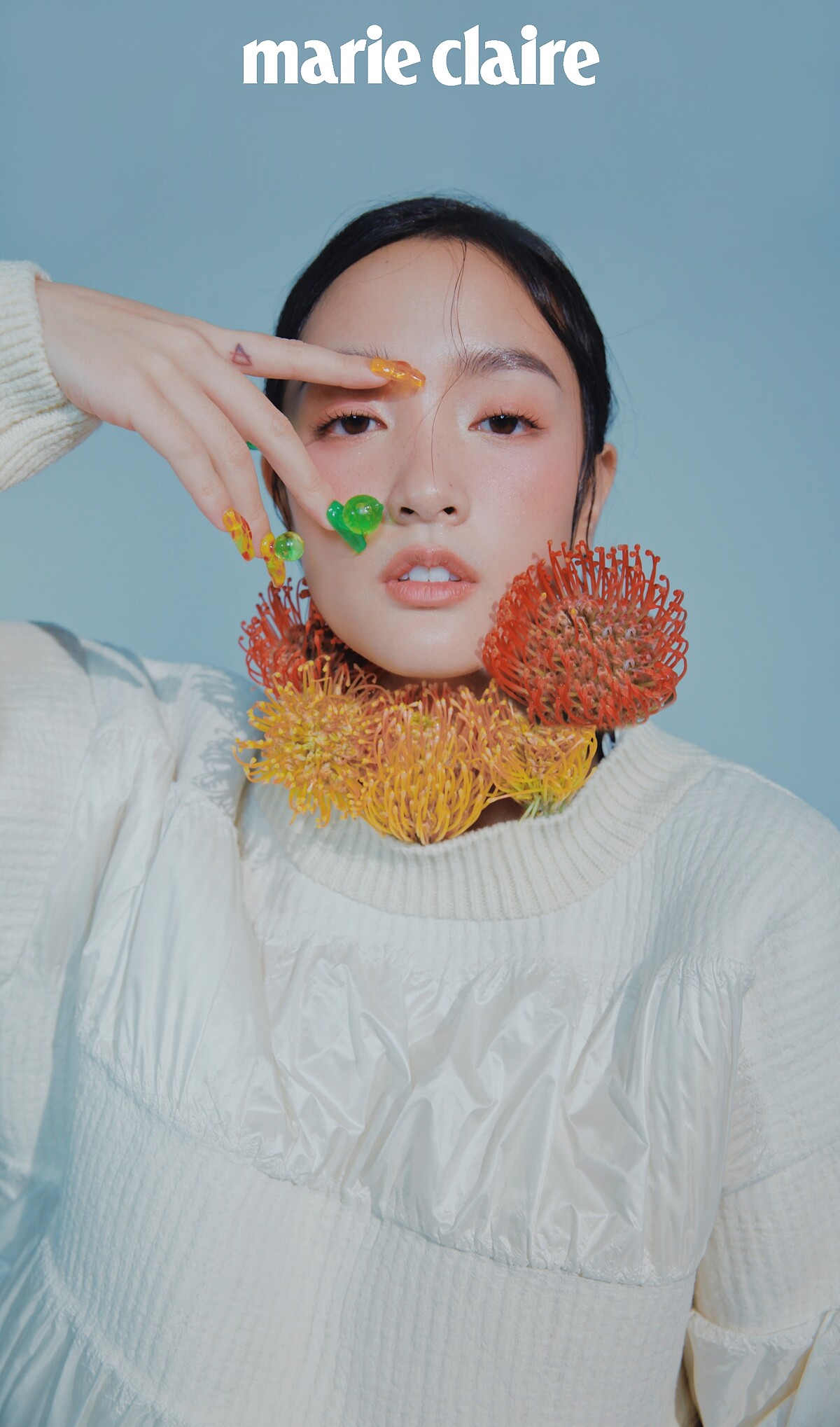 白色拼接毛衣，Louis Vuitton