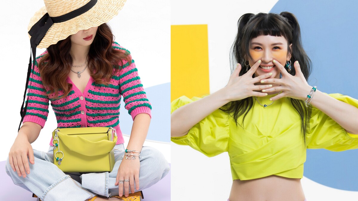 耳環、項鏈、手鏈、包包釦環、戒指、串飾，Pandora。