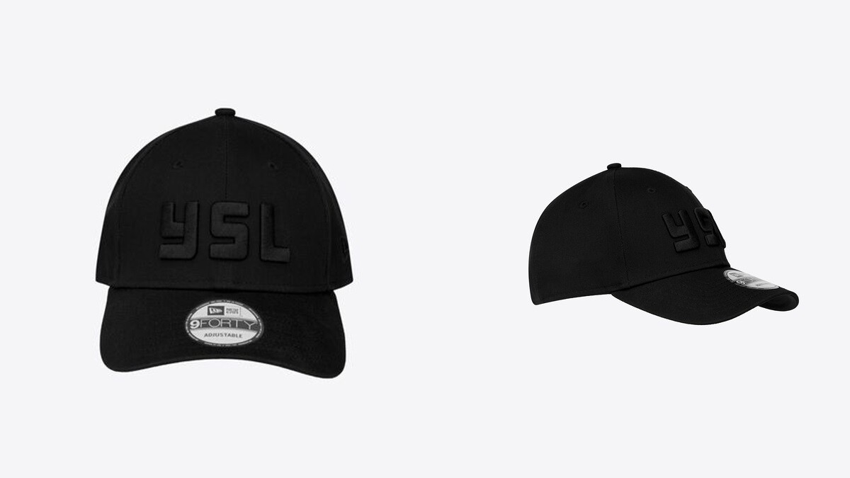 黑色YSL標誌鴨舌帽，NT12,900