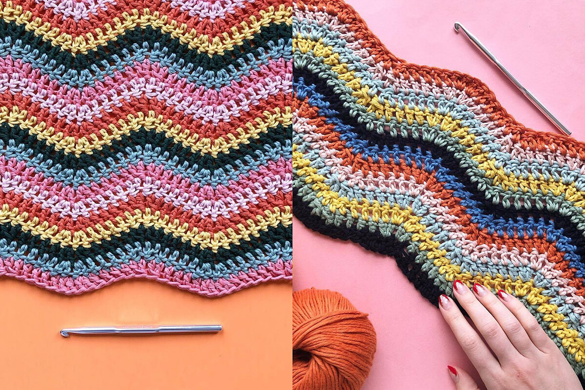 使用鉤針編織。