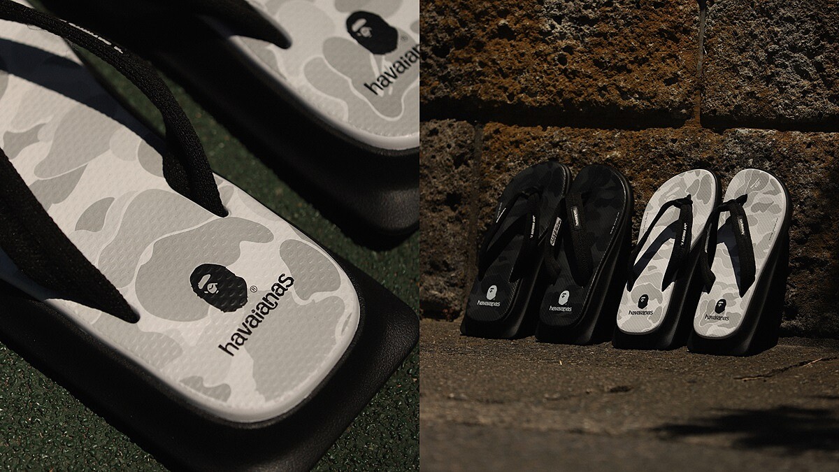 哈瓦仕X BAPE®聯名系列把日本木屐變成夾腳拖！低調黑白配、薔薇粉BAPE®迷彩圖案、台灣就能買到