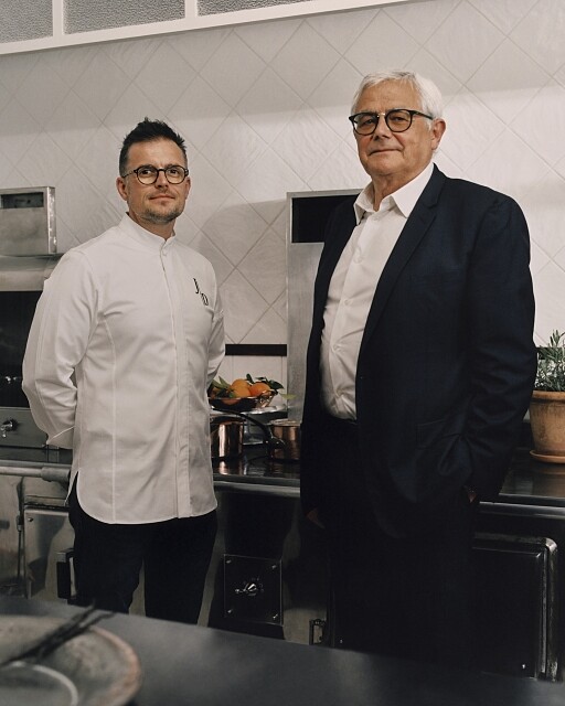 (右)迪奧首席調香師François Demachy與(左)法國甜點主廚Julien Dugourd