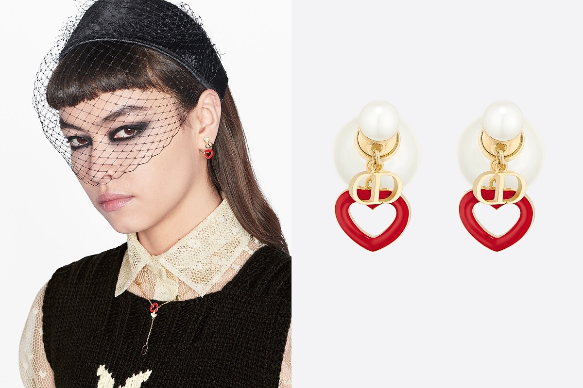 Dior愛心珍珠耳環，NT21,000