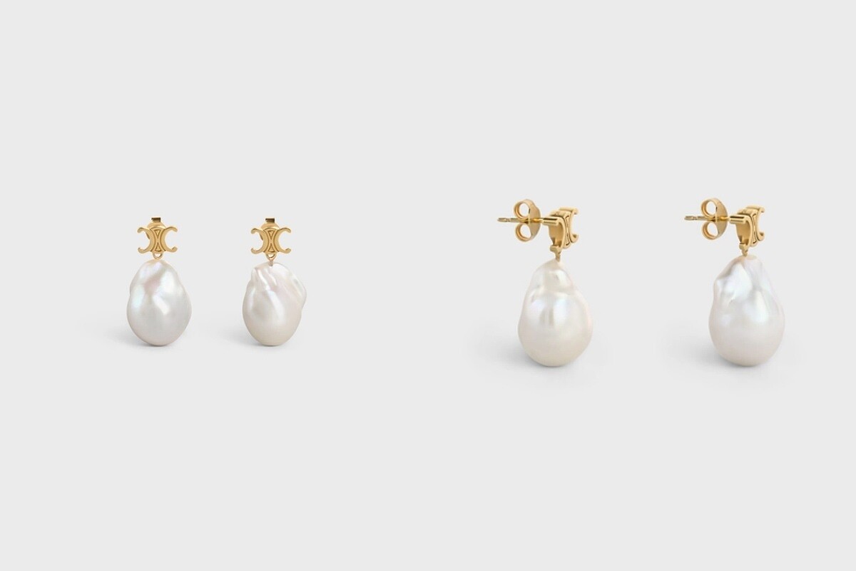 CELINE TRIOMPHE養殖珍珠耳環，NT25,000