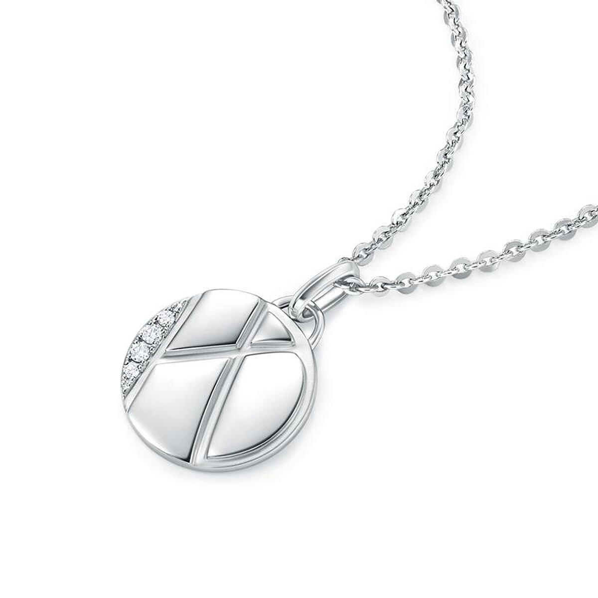 周大福「玄彬 925」系列 18K 白色黃金美鑽項鍊 售價:約 NT$20,400 起