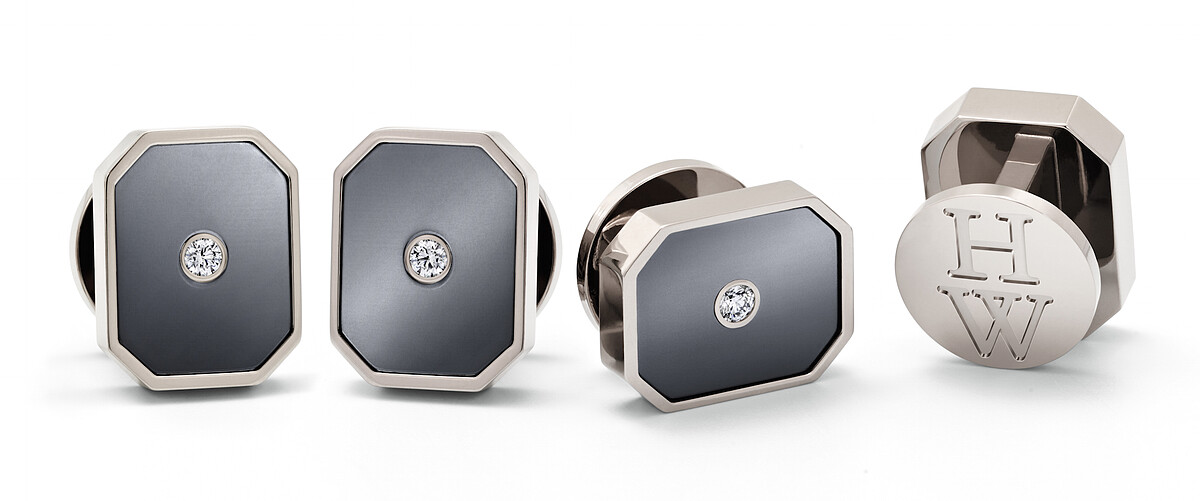 海瑞溫斯頓Zalium鋯合金襯衫扣飾