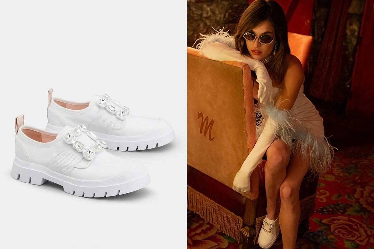 Walky Viv 白色水晶寶石扣休閒鞋，NT45,900