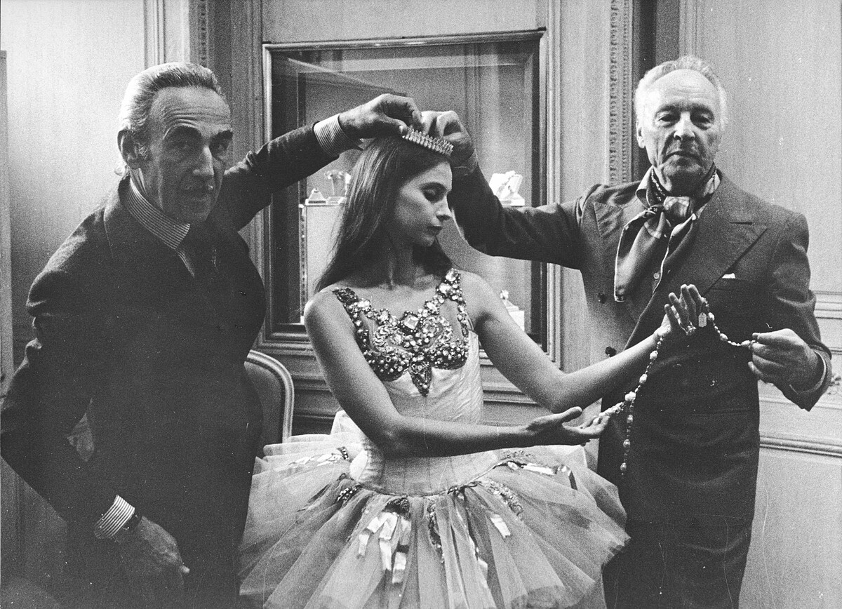 Pierre Arpels、芭蕾舞者 Suzanne Farrell 及 George Balanchine，約1976年