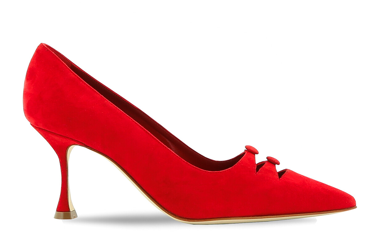 TARVIA 鮮紅色高跟鞋,NT34,800。