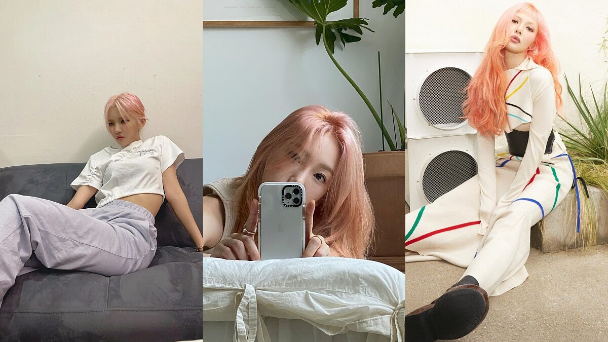 2021夏天髮色範本：跟著太妍、泫雅、田小娟換上甜美蜜桃色系，每個時期都有不同感覺！
