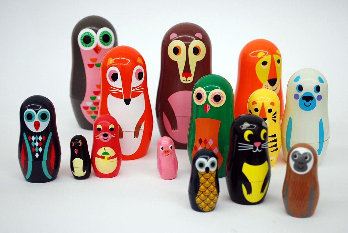 動物造型俄羅斯娃娃，是與 OMM Design 合作最具代表的商品之一。