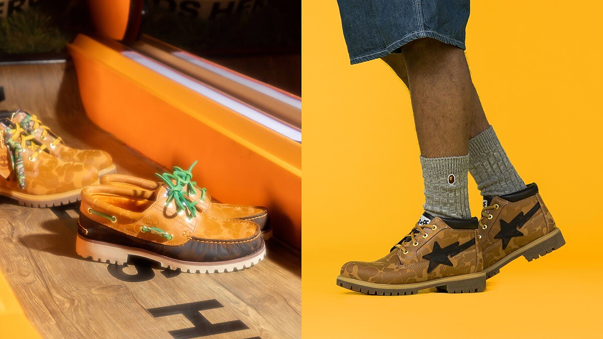 BAPE® X Timberland聯名系列登台開賣！經典黃靴、三孔帆船鞋加入猿人標誌，搶購方式、售價這篇都有