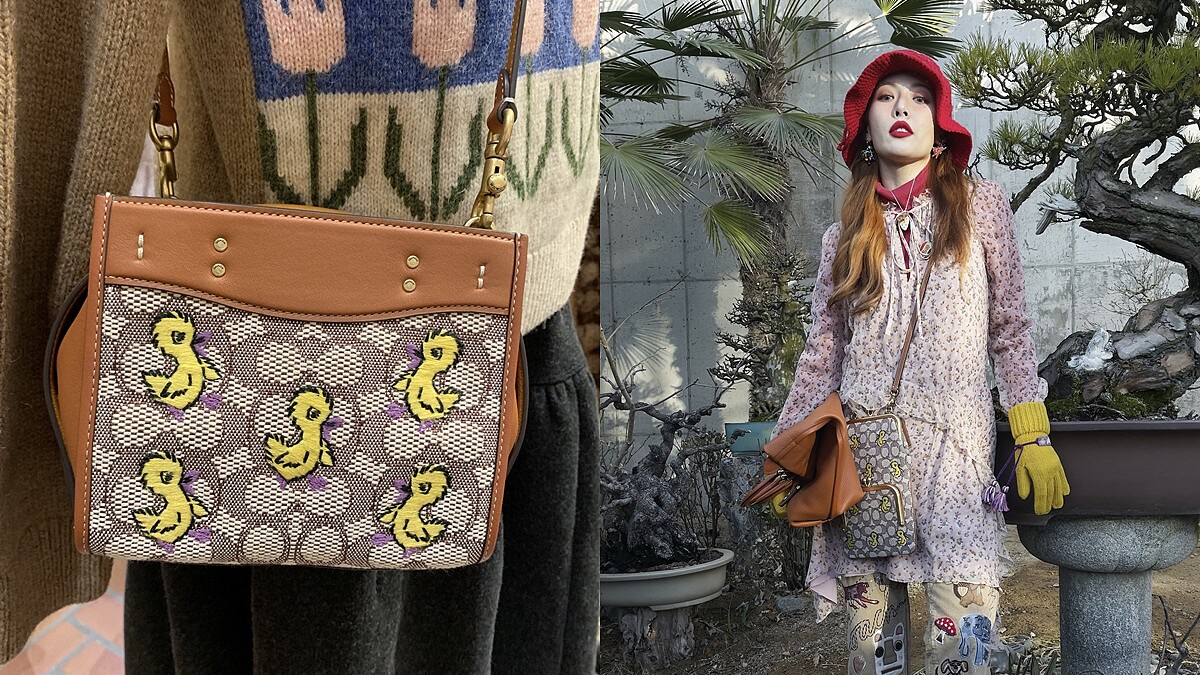 Coach 2021秋季新包推薦TOP3！把大象、小鴨、貓咪、貓頭鷹…變成復古刺繡圖案，推出手機袋、側背包還有最新Rogue包