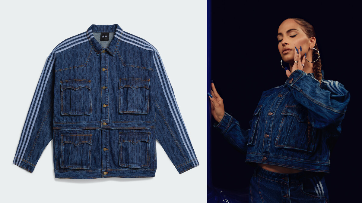 adidas Originals X Ivy Park印花丹寧夾克，售價NT$6,200