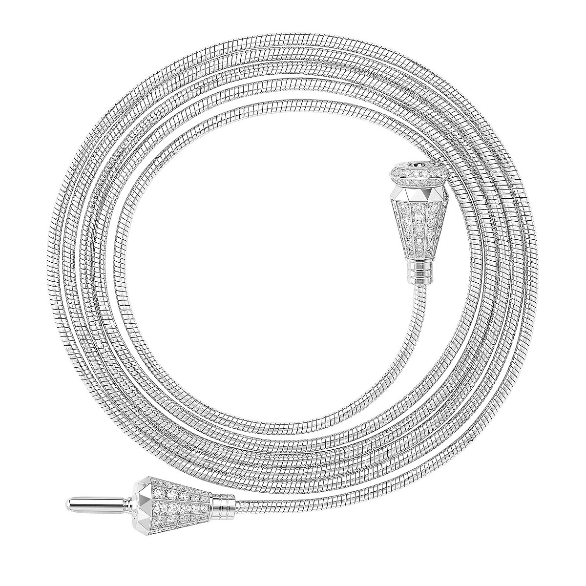 Jack de Boucheron長項鍊 白金750材質 鑲嵌140顆鑽石(約1.76克拉) 台幣參考價格 700,000