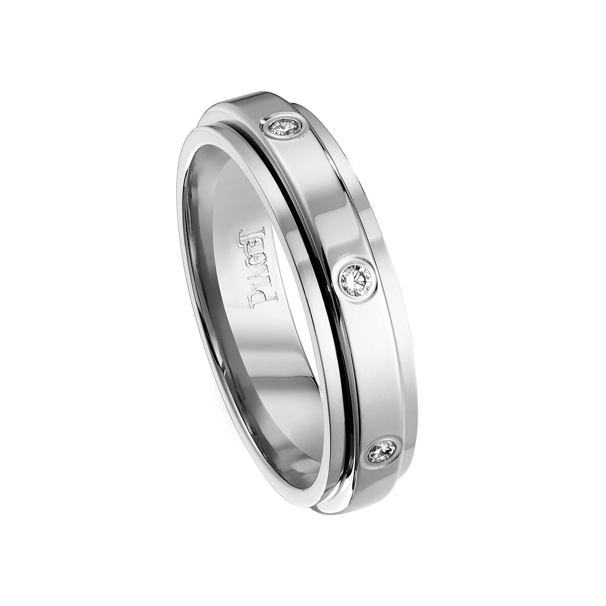 PIAGET Possession系列18K白金鑲鑽雙環結婚戒指，建議售價NT$ 84,000