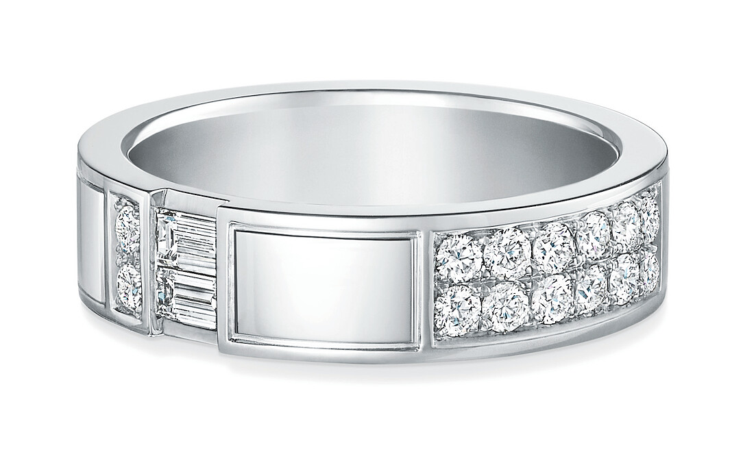 海瑞溫斯頓 Traffic 系列寬版鑽石戒指