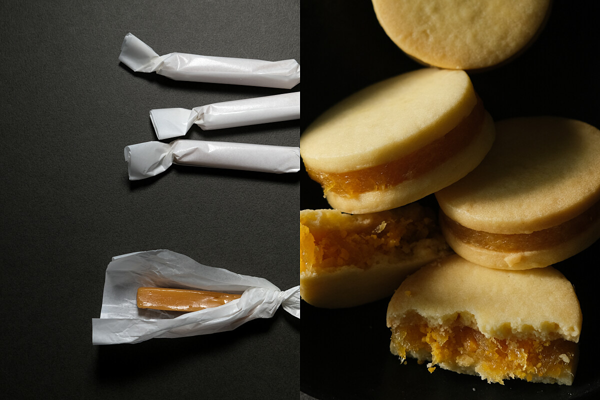 左為國家公園生牛乳糖，右為國家公園南洋皇后餅。